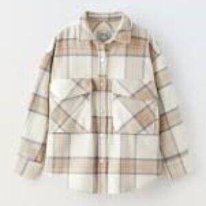 Zara Girls Plaid overshirt kids size 13-14